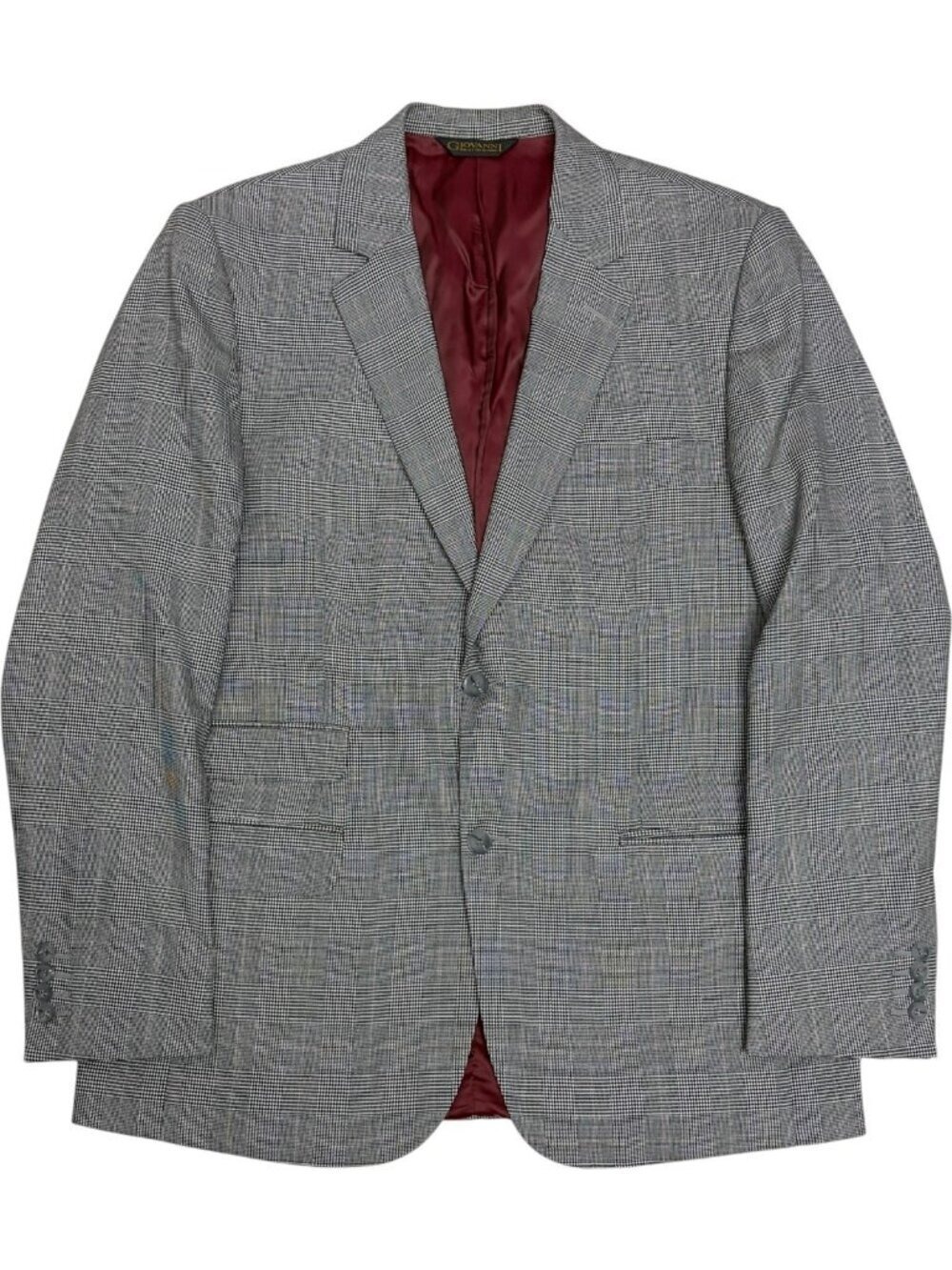 GIOVANNI Vintage Blazer Sport Coat Plaid Check Luxury Business Jacket Mens 46R